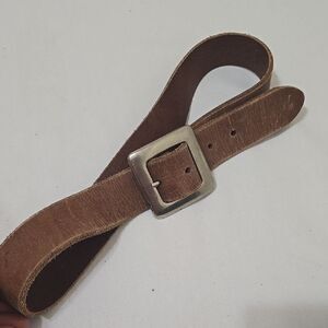 GAP Brown Leather Belt with Square Silver Buckle